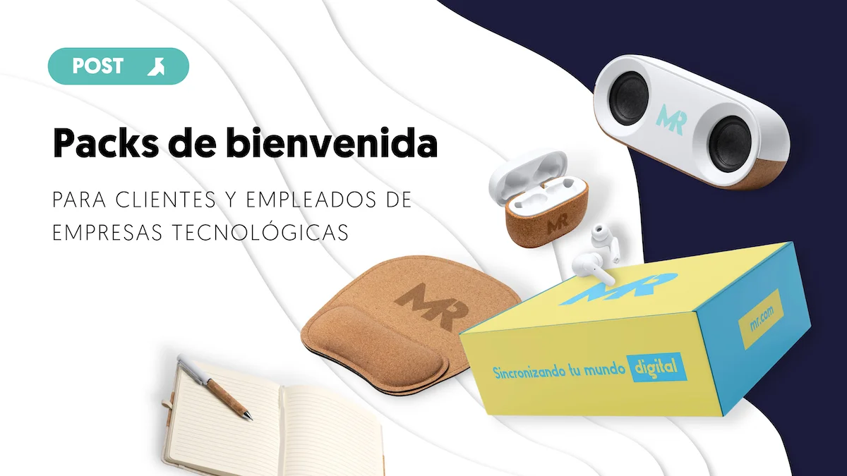 Pack de bienvenida para clientes y empleados de empresas tecnológicas